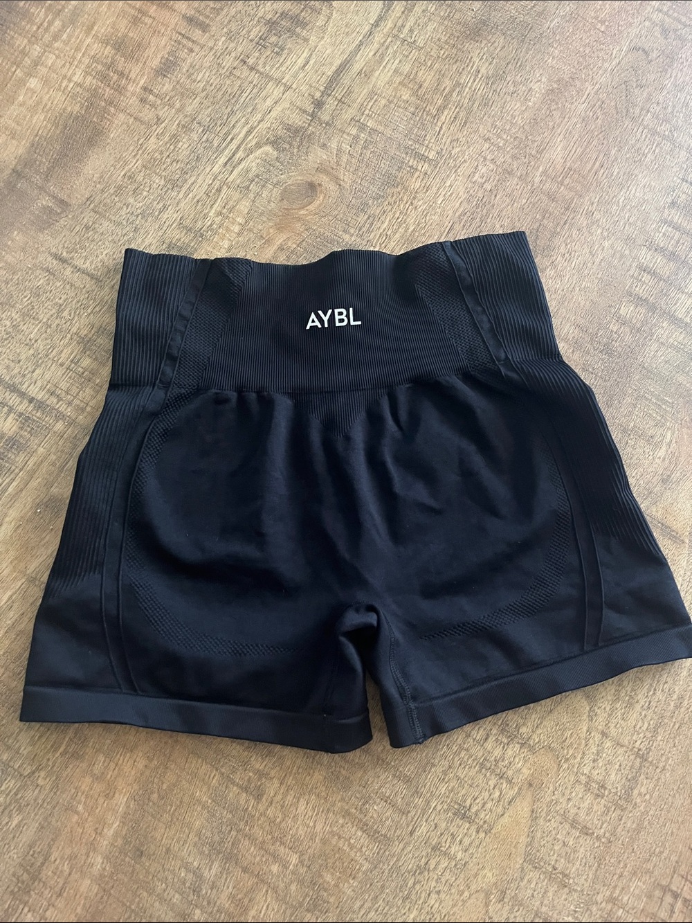 AYBL Black High-Rise Seamless Bike Shorts